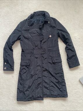 Mi-Tu Black Women's Trench Coat with